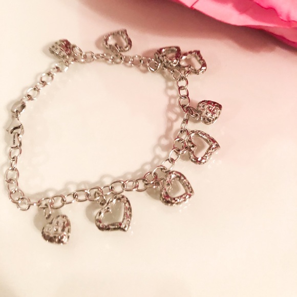 Genuine Silver Heart Charm Bracelet - Picture 2 of 9
